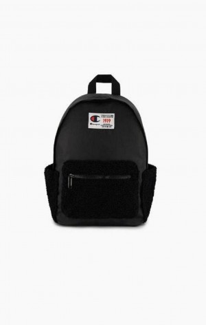 Champion 1919 Logo Teddy Backpack Női Táskák Fekete | 5619-ZPLQV