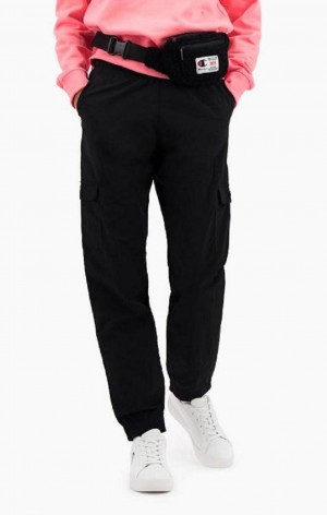 Champion C Logo Cargo Trousers Női Jogger Nadrág Fekete | 9260-SZTNH