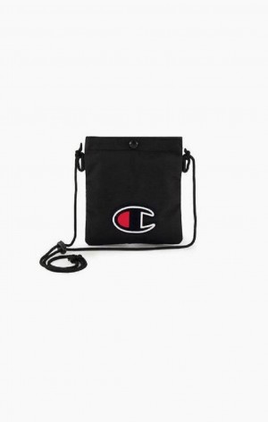 Champion C Logo Coated Mini Shoulder Bag Női Táskák Fekete | 7260-OEUWS