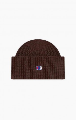 Champion C Logo Patch Beanie Hat Férfi Kalap Barna | 4602-XOZWR