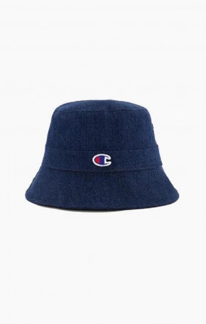 Champion C Logo Patch Bucket Hat Férfi Kalap Türkiz Kék | 6597-RJLME