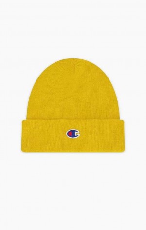 Champion C Logo Recycled Yarn Beanie Hat Férfi Kalap Arany | 8591-WDMTI