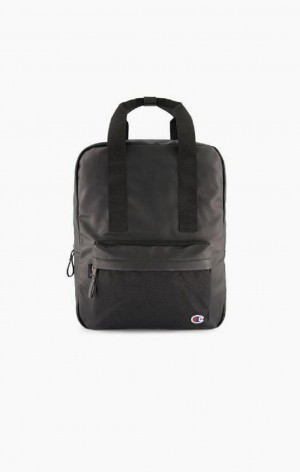 Champion C Logo Vegán Bőr Backpack Női Táskák Fekete | 7906-CPJHN