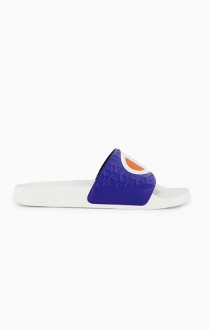 Champion C Patch Pool Slides Férfi Papucs Fehér | 8160-UYQDR