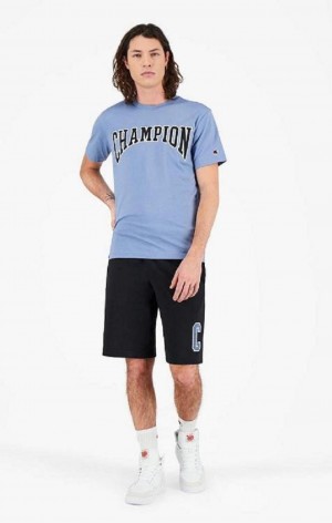 Champion Collegiate C Logo Shorts Férfi Rövidnadrág Fekete | 3710-ULIHO