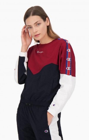 Champion Colour Block Pálya Sweatshirt Női Pulóverek Bordó | 7548-OXKED