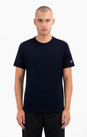 Champion Crew Neck T-Shirt Férfi Póló Sötétkék | 5197-LYUSE