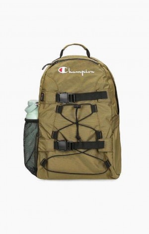 Champion Csipke-Up Csatos Front Backpack Férfi Táskák Olivazöld Zöld | 5169-HLBUI