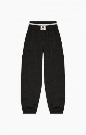 Champion Double Derekú Cigarette Pálya Pants Női Jogger Nadrág Fekete | 7605-SNIFX