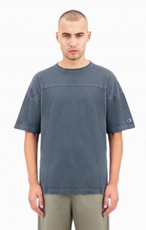 Champion Drop Shoulder T-Shirt Férfi Póló Sötéttürkiz | 1625-VCAYX