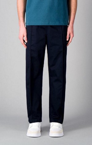 Champion Egyenes Leg Front Seam Woven Trousers Férfi Jogger Nadrág Sötétkék | 1948-JYSRN