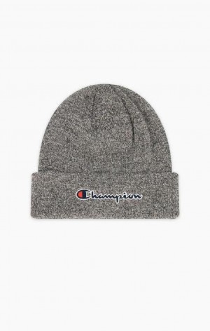 Champion Embroidered Script Logo Beanie Hat Női Kalap Sötétszürke | 2640-YZQFE