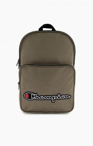 Champion Felt Script Logo Air Mesh Backpack Női Táskák Barna | 7842-VLGIX