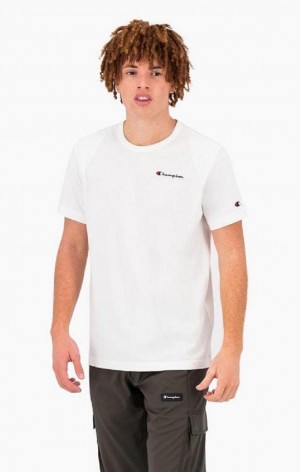 Champion Grafika Logo Print Párnázott Insert T-Shirt Férfi Póló Fehér | 5708-XVJBL