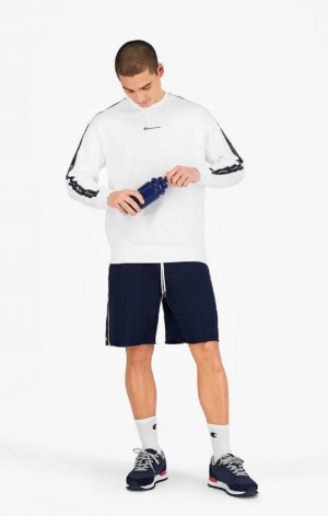 Champion Jacquard Logo Tape Front Seam Shorts Férfi Rövidnadrág Sötétkék | 1706-QICJL