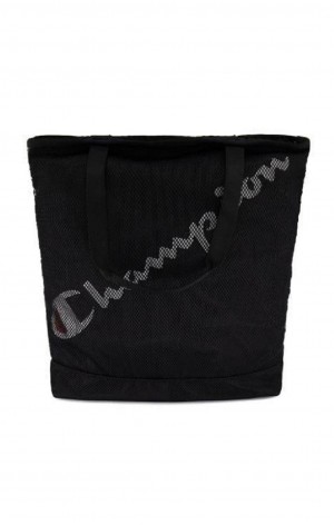 Champion Logo Tape Shopper Tote Bag Női Táskák Fekete | 5794-OLRDP