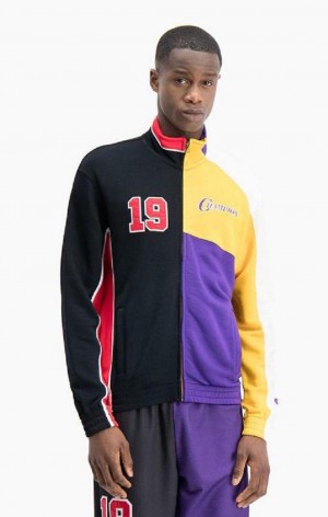 Champion NBMIX Patchwork 'Champion 19' Basketball Jacket Férfi Kabát Fekete | 8597-TPWIL