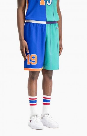 Champion NBMIX Patchwork 'Champion 19' Basketball Shorts Férfi Rövidnadrág Kék | 8210-LWABK