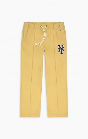 Champion New York MLB Egyenes Trousers Férfi Jogger Nadrág Bézs | 0594-PDQWH