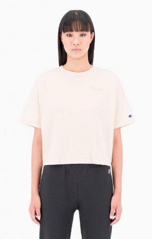 Champion Ombré Wash Cropped T-Shirt Női Póló Sárga | 3724-OSLNX