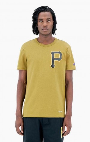 Champion Pittsburgh MLB T-Shirt Férfi Póló Olivazöld Zöld | 6023-BAJNW