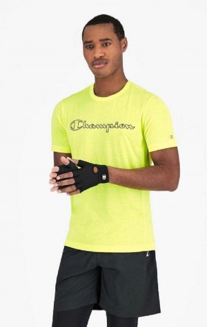 Champion Quick Dry Triblend Torna T-Shirt Férfi Póló Sárga | 6917-MOPSC