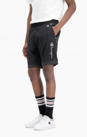 Champion Reflective Script Logo Shorts Férfi Rövidnadrág Fekete | 9758-YIWFP