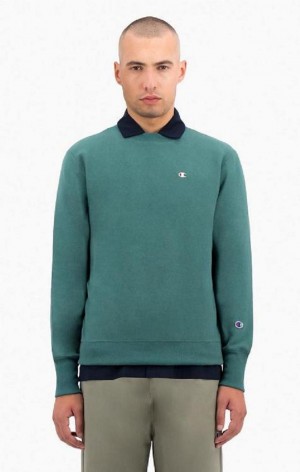 Champion Reverse Weave Sweatshirt Férfi Pulóverek Zöld | 8725-VRLFB