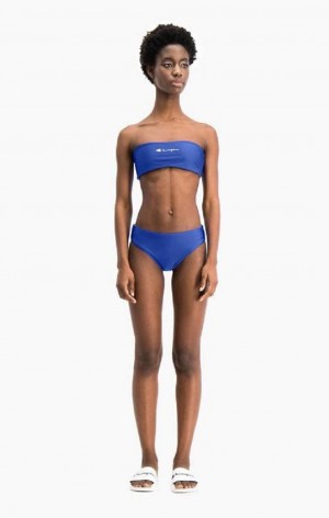 Champion Reversible C Logo High Derekú Bikini Bottoms Női Fürdőruha Kék | 3790-ICYSF