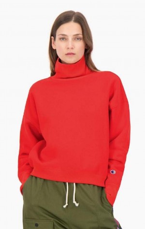 Champion Roll Neck Reverse Weave Sweatshirt Női Pulóverek Fekete | 7023-RZTSL