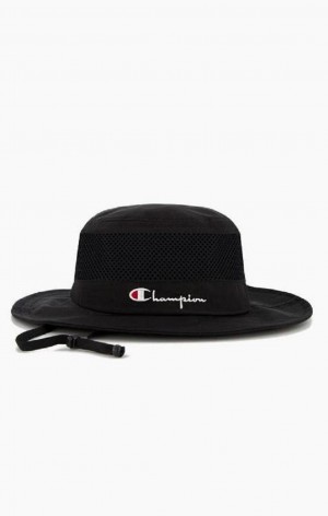 Champion Script Logo Bucket Hat Férfi Kalap Fekete | 4635-THVXS