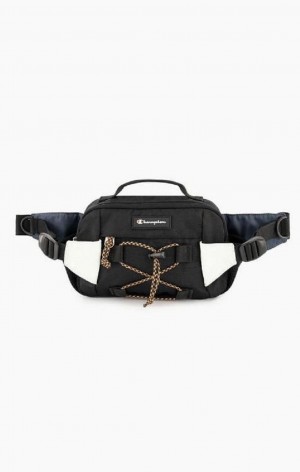 Champion Script Logo Coated Explorer Belt Bag Férfi Táskák Fekete | 9350-RQBZP