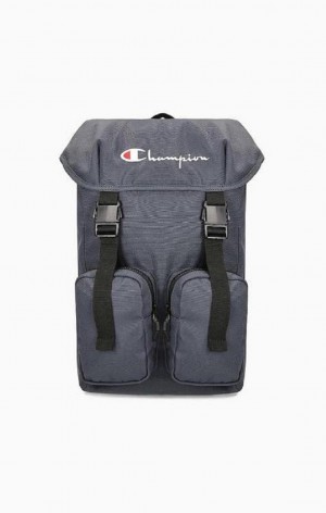 Champion Script Logo Csatos Front Backpack Férfi Táskák Sötéttürkiz | 1094-LETPU