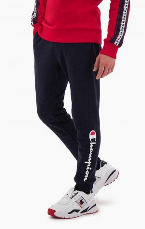 Champion Script Logo Pamut Terry Joggers Férfi Jogger Nadrág Világos Szürke | 9261-HGSIA