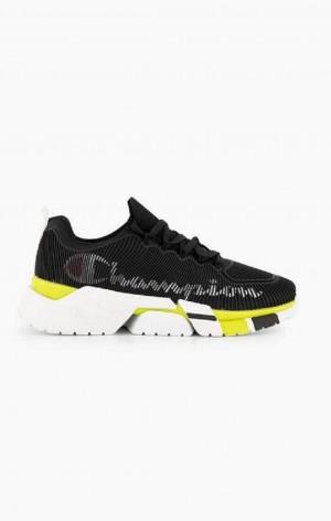 Champion Script Logo Recycled Mesh Trainers Női Edzőcipő Fekete | 8543-ESZKT