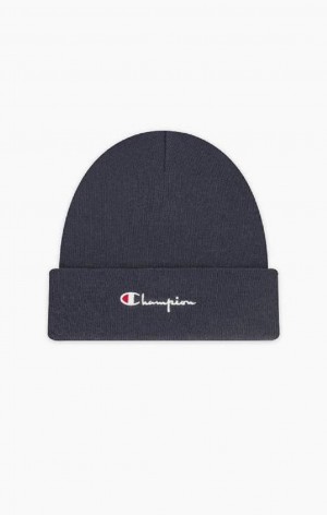 Champion Script Logo Recycled Yarn Beanie Hat Női Kalap Sötéttürkiz | 8513-VYDZT