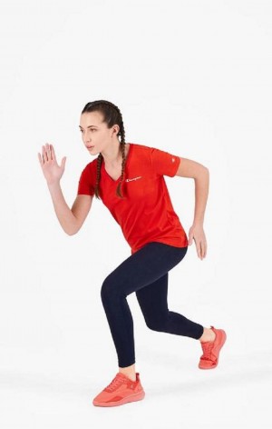 Champion Script Logo Stretch Pamut Leggings Női Jogger Nadrág Sötétkék | 2874-DSFNM