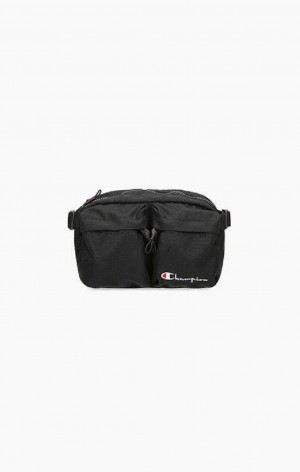 Champion Script Logo Zip Belt Bag Férfi Táskák Fekete | 5137-MWKVH