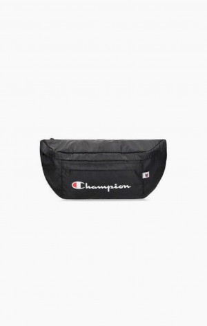 Champion Script Logo Zip Belt Bag Női Táskák Fekete | 3956-BFKUS