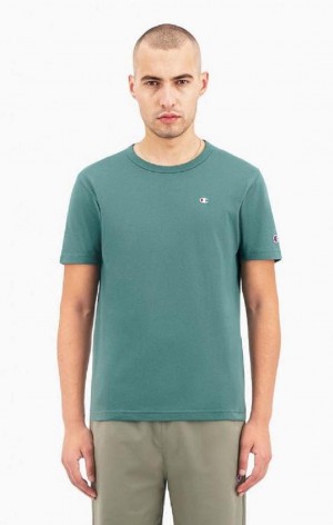 Champion Small C Logo T-Shirt Férfi Póló Zöld | 2348-OMRLS