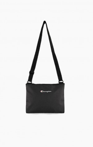 Champion Small Script Logo Woven Shoulder Bag Férfi Táskák Fekete | 6327-HTQGN