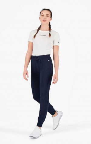 Champion Stretch Pamut Terry Joggers Női Jogger Nadrág Sötétkék | 8359-QAEWL