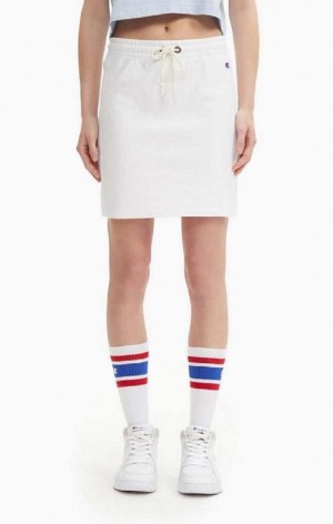 Champion Stretch Reverse Weave Sweat Skirt Női Szoknya Fehér | 3248-AZWNH