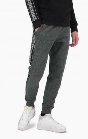 Champion Stripe C Logo Tape Pamut Terry Joggers Férfi Jogger Nadrág Sötétszürke | 6359-KHWYL