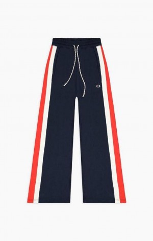 Champion Tri-Colour Széles Cipő Leg Pants Női Jogger Nadrág Sötétkék | 9063-ILGMU