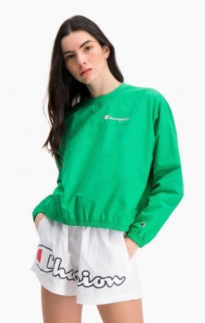 Champion Vizi Repellent Script Logo Pálya Sweatshirt Női Pulóverek Világos Zöld | 9163-OFDNJ