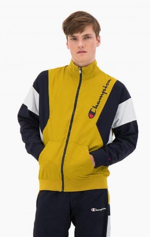 Champion Zip-Up Colour Block Tracksuit Jacket Férfi Kabát Arany | 9704-JRSFO