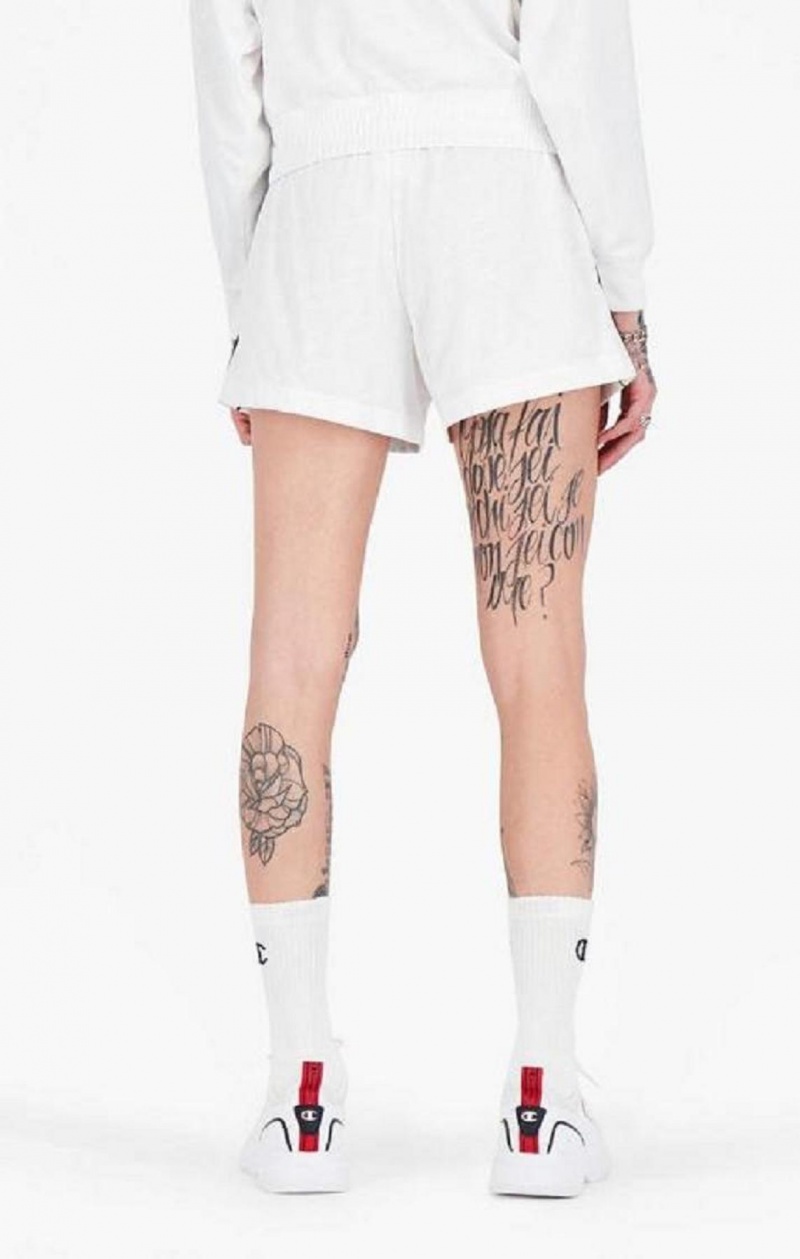 Champion All-over Script Logo Shorts Női Rövidnadrág Fehér | 5410-ODAKC