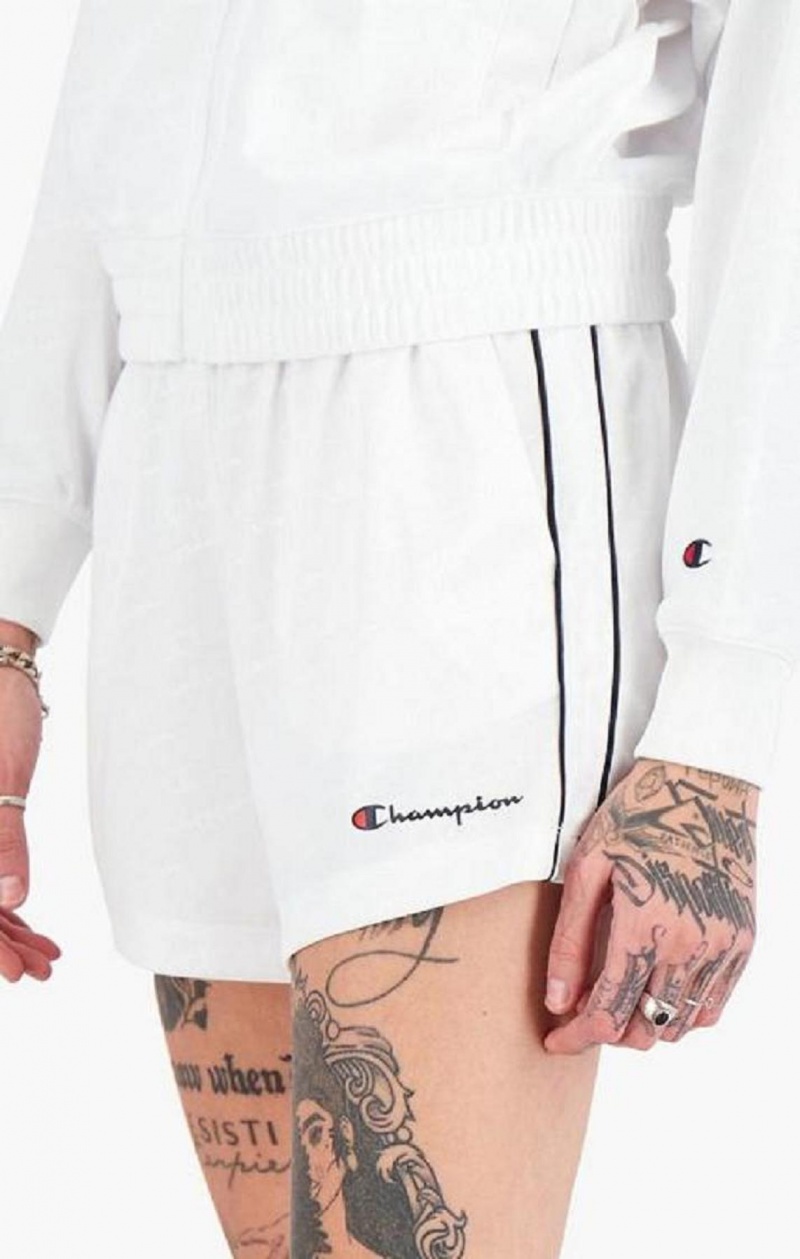 Champion All-over Script Logo Shorts Női Rövidnadrág Fehér | 5410-ODAKC