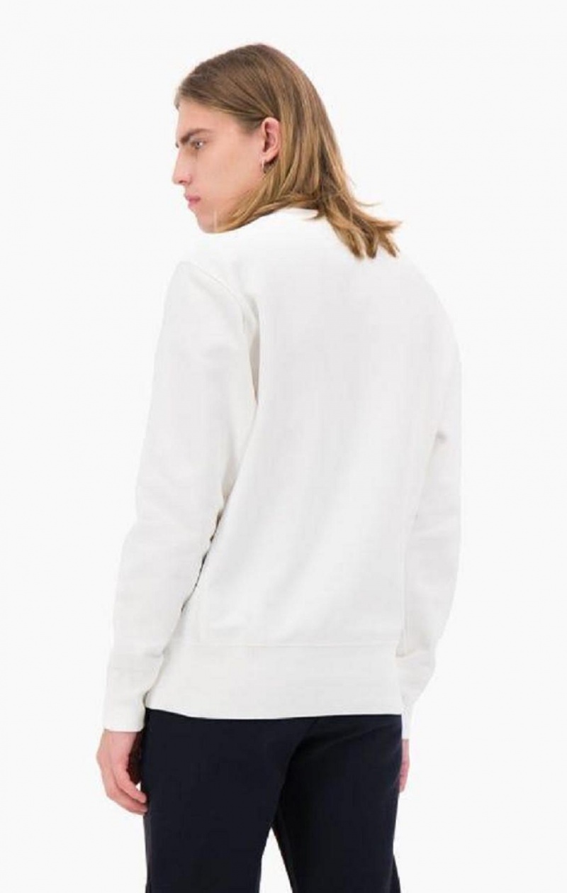 Champion Archive Print Reverse Weave Sweatshirt Férfi Pulóverek Fehér | 7021-PFRHX